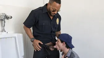 Uniformed Dillon Diaz has public interracial anal with slender Dylan Hayes
