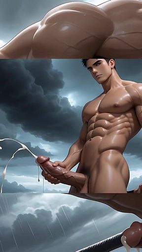 This Muscular Gym Boy Milking His Cock Will Drive You Wild