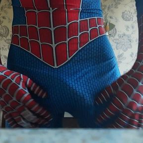 I&#039;m a wank my cock in costume Spiderman&#039;s