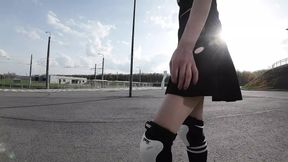 I RIDE A PENNY BOARD IN A SKIRT WITHOUT PANTIES