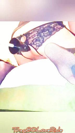 Trap80, Sissy slut gets a creampie from a sex machine and eats her own cum