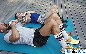 Gay coach Marcus bareback anal fucks his twink gay student