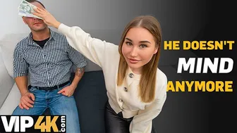 Girlfriend blinds her man with cash and fucks a stranger's big cock