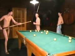 Russian Soldiers Play Pool in Nude