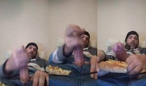 Gushing Cum Topping Destroys Pizza Slice Hot Load Blast