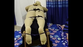 Zentai fucking table bondage sex behind bts