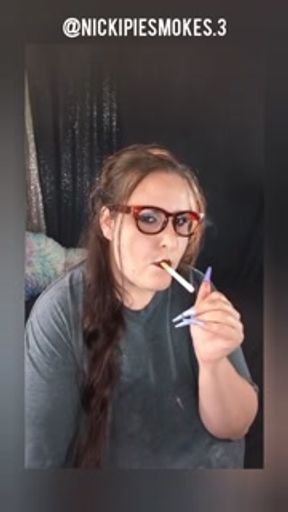 Smoking Girl Live Stream Chatting