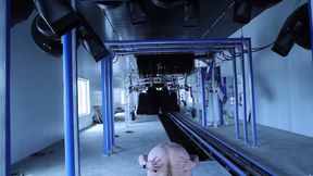 Jerk off and Cum at a Construction Site for a Car Wash