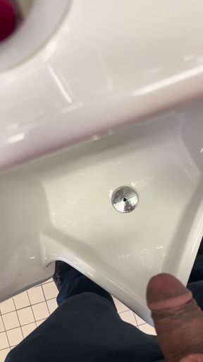 Indian Man Pissing at Public Urinal