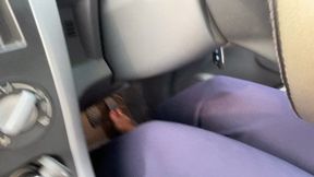 Red Sassy Toes on the Pedals - A Barefoot Drive