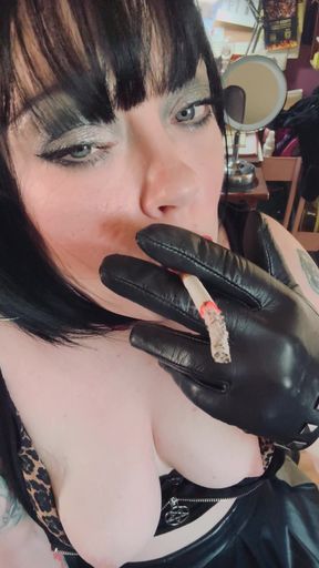 I Want To Deepthroat On Cock With My Lungs Filled With Smoke! - Tina Snua Smokes A Cork Tipped Cigarette In Gloves &amp; Tits Out