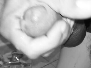 Giant closeup spunk flow very long oozing cockhead
