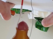 Electro cock BDSM with precum