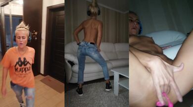 Hot Blonde Masturbating With Natural Tits Then Squirts All Over The Floor