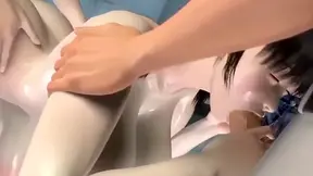 Curvy Teen Satisfies Two Guys in Hot Shower threesome Action