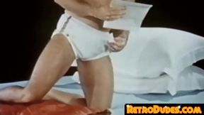 Sexy vintage jock works out before hot solo masturbation