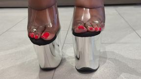 Ferrari red toes in reflective pleasers