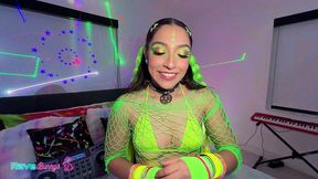 madison wilde gags on brian omally s cock in sync with the bass!