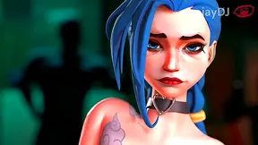 Jinx Indulges in Forbidden Pleasures Under Neon Lights – A League of Legends Fantasy