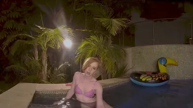 A Tiny Redhead Plays With A Glass Dildo In A Jacuzzi Vr Porn