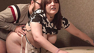 Let's Go Without Napkins Today! Mmf Cuckold Participates In His Wife's Sex