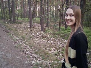 Sexy nymphomaniac in the forest made me cum in her mouth