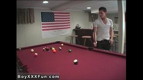 Gay clip of An guiltless game of pool, all of a sudden turns into a
