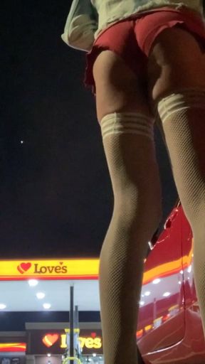 7 mins of Ass, Long Sexy Legs, Thigh-Highs, Loves Truck Stop