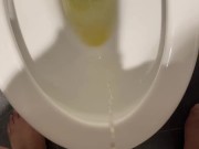 Chubby married Asian daddy pisses in the bathroom