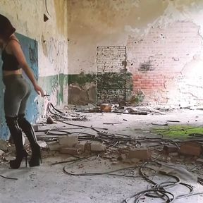 Boots, Jeans &amp; Crushing Tease in an Abandoned Building