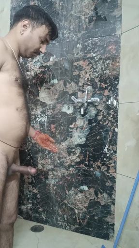 Desi Man Enjoys Shower