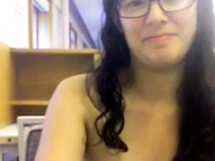 nerd getting naked in library