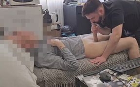 Straight New Building-neighbor with Huge Dick Tries Out His First Male Blowjob