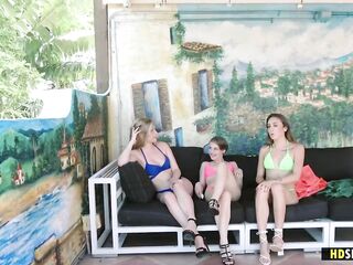 Lascivious BFFs invited their ally for a foursome