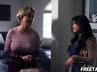 Mischievous Lulu Chu Gets Discipline Spanked ANAL FINGERED By Her Stepmom's Bestfriend Dee Williams - Full Video On FreeTaboo.Net