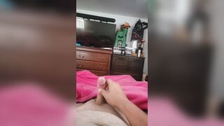 Pov massive white dick jerking-off multiple nut shots