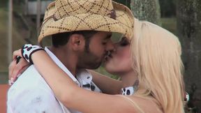 Busty milf wearing high heels gets spoon fucked outdoors