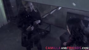 Dick gobbled ladyboy fucks pussy