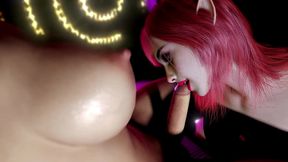 hot redhead elf sucking dickgirl dick in the club