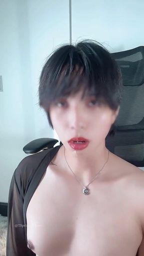 Asian Sissy Masturbating