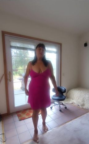 Wearing a pink slip then removing.