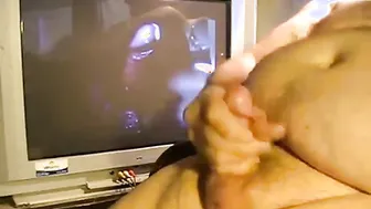 Hairy Bear Masturbating to Cum Compilation