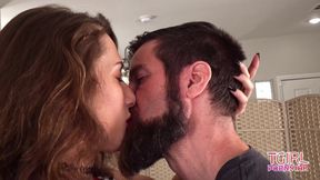TGIRL PORNSTAR Brunette Trans Woman Gives Deep Blowjob Before Passionate Cowgirl Ride