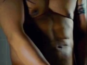 Asian gay muscle solo cum jack off in shower