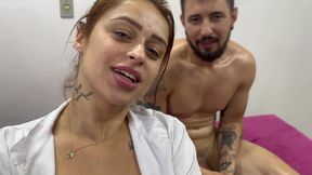 Naughty masseuse: tantric massage turns into handjob, blowjob and cum on the face and mouth