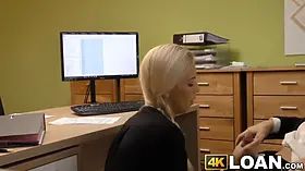 Blonda babe drilled missionary fashion for the money loan
