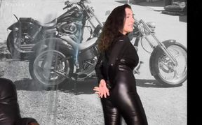 Bad Biker Arrest and Made to Strip