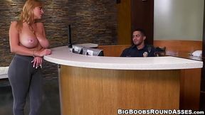 Lovely MILF with some big ol'_ titties fucks a cop in office