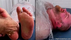 MyFriendsFeet: Tommy Bearhama gets mummified and giggles with feet tickles