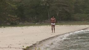 Sulking beach twink gets screwed